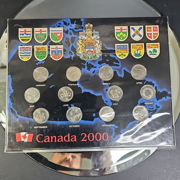 2000 CANADA MILLENNIUM QUARTERS UNC SET OF 12 COINS Gift Set - Picture 1 of 11